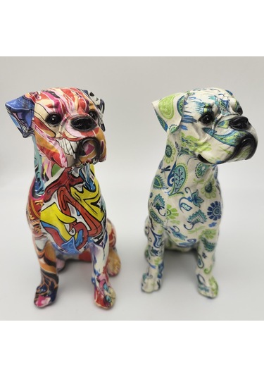 Suntek Köpek Heykeli Ev Dekorasyon Süsleme, Merkez Parçası, 12,5 Cm X 10 Cm X 21,5 Cm