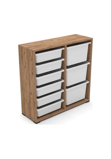 Beyza 9 Sepetli Çok Amaçlı Dolap Oyuncak Dolabı Çam Diğer