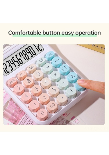Aubyhe Ofis Ve Öğrenci Hesap Makinesi, Mekanik Klavye, 12 Basamaklı Ekran, Büyük Dairesel Tuşlar, Degrade Renk Seçenekleri 1xaaa Pil Gerekiyor, Pil Dahil Değil Diğer
