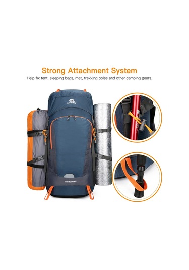 Weikani Çok Amaçlı Suya Dayanıklı 65l Outdoor Sırt Çantası Siyah