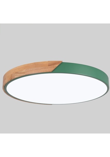 Ahşap Yuvarlak Tavan Lambası, 3 Renkli Işık For 23cm Diğer Diğer