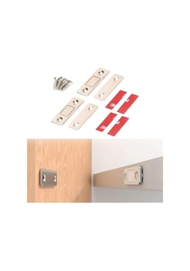 Büro Ev Ofis Mobilyası İçin 2 Çift Kapı Kapak Dolap Çekmece Durdurucu Kapatıcı Mıknatıs Seti Renkli