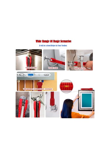 Geeksen 8'li Kutu Halinde Evsel Su Tesisatı Tamiri, Montağı İçin Anti-kayma Universal Fıçsana Anahtarı - Abs, Karbon Çelik Ve Alaşım Malzeme