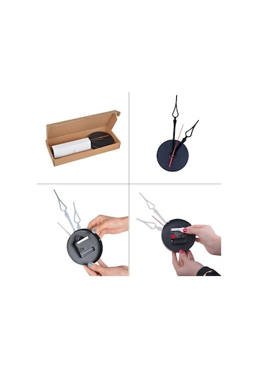 Yapışkanlı Dekoratif Büyük Boy Roma Rakamlı Duvar Saati Siyah