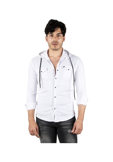 Deepsea Erkek Beyaz Kapüşonlu Slim Fit Dar Kesim Gömlek Likralı Pamuklu Likralı Kot Gömlek 2300396 Beyaz Deepsea Erkek Beyaz Kapüşonlu Slim Fit Dar Kesim Gömlek Likralı Pamuklu Likralı Kot Gömlek 2300396 Beyaz