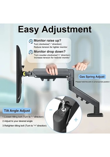 Honeybeeshop Siyah 13 32 Inc Ayarlanabilir Monitör Standı Yükseklik Eğim Açı Kontrolü Vesa