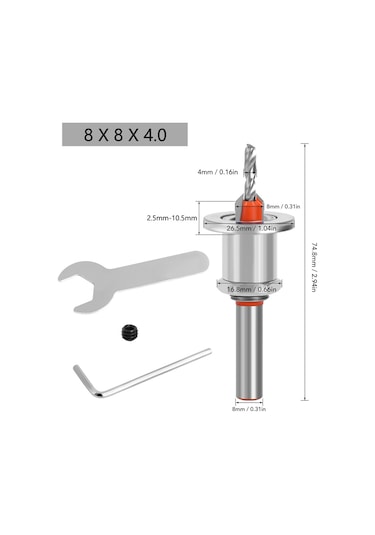Teltree 5 Parça Ayarlanabilir Çivi Delik Matkap Ucu Seti - Ahşap Ve Metal İçin Dayanıklı Allyuminyum Çelikten Yapılmış, Kutulu