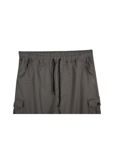 Kargo Cepli Büyük Beden Likralı Jogger Pantolon Toprak