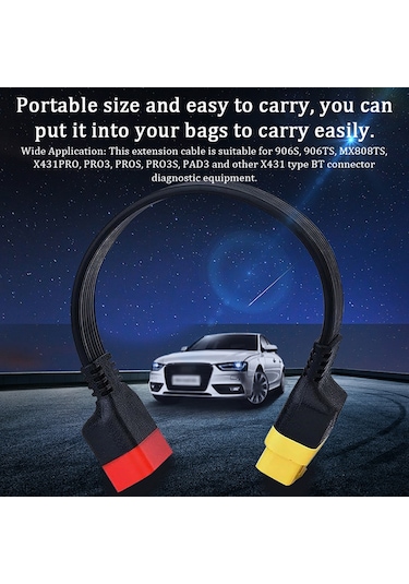 Suofeng Evrensel 16 Pin Obd Uzatma Kablosu - 906s, 906ts, Mx808ts, X431pro Uyumlu