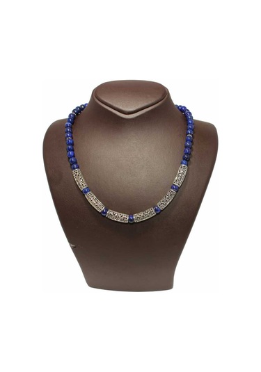 Nusret 925 Ayar Gümüş Lapis Taşlı Kolye