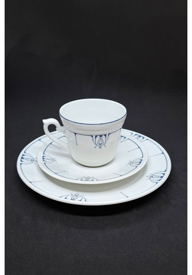 Gunther Lambert Koleksiyonu Vintage Çay Fincanı 3 Parça 180 Ml Mavi-beyaz