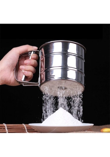 Smart Metal Telli Yuvarlak Elek Un Eleği 28cm Ve Bardak Pratik U Antrasit