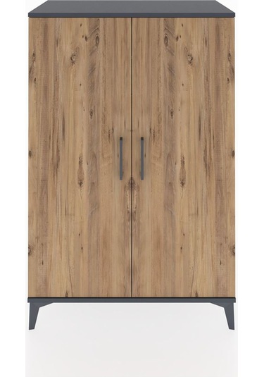 Hyperion Dolap 2 Kapaklı Tek Askılı 88x44x134 Antrasit-çam Antrasit