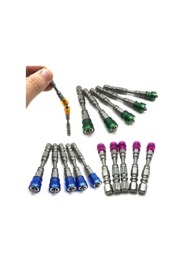 Sarı 5 Adet Ph2 Manyetik Tornavida Bit Kaymaz S2 Çelik Elektrikli Tornavida Seti 1/4 "hex Shank Tek Kafa Elektrikli El Aletleri 6671