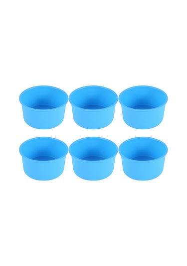 4 İnçlik Fırın Tepsisi Silikon Fırın Kalıbı Fırın Tepsisi Mavi, 6'lı Set Mavi
