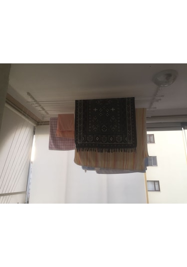 Güneş Asansörlü Çamaşır Askısı Çamaşırlık 4 Çubuklu 200 CM Gri