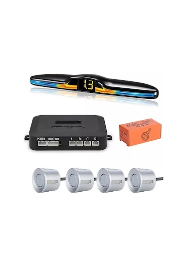 Techmaster Ps01 Renk Değiştiren Ekranlı Araç Sesli Park Sensörü Gümüş 22 MM
