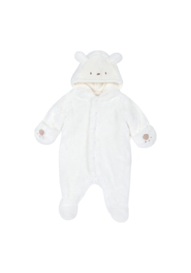 Chicco Kapüşonlu Önden Açılan Peluş Tulum 09100293000000 000030 Beyaz