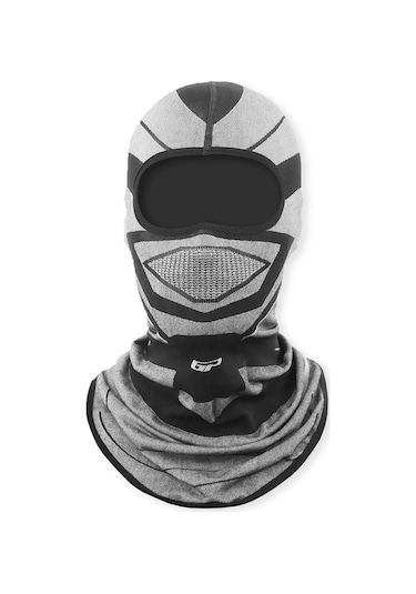 Gp Kompozit Motorcu Balaklava Maske Seti 1 Adet Kışlık + 1 Adet Kışlık Siyah - Gri