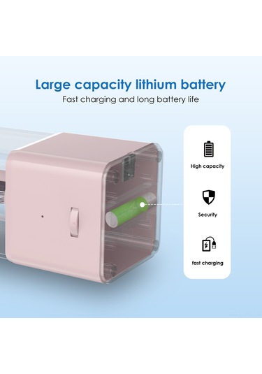 Yunboo 3 Seviyeli Otomatik Kalem Açacağı - 7-8mm Kalemler İçin, Şarj Edilebilir, Mavi Gümüş