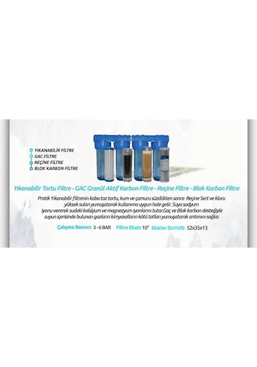 Watermelon Daire Bina Sayaç Girişi 4 Aşama Su Arıtma Sistemi Toz Tortu Çamur Pas, Klor, Kireç Önleyici Set