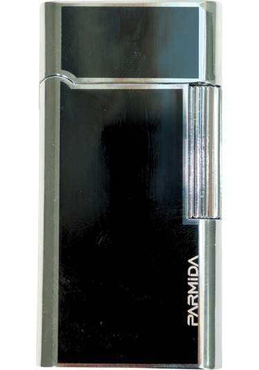 Parmida Soft Flame Siyah Gümüş Metal Puro Çakmağı - Tr9542