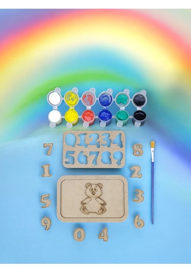 Ahşap Puzzle Alfabe Ve Rakamlar Boyama Seti, Çocuklar Boyayarak Ö