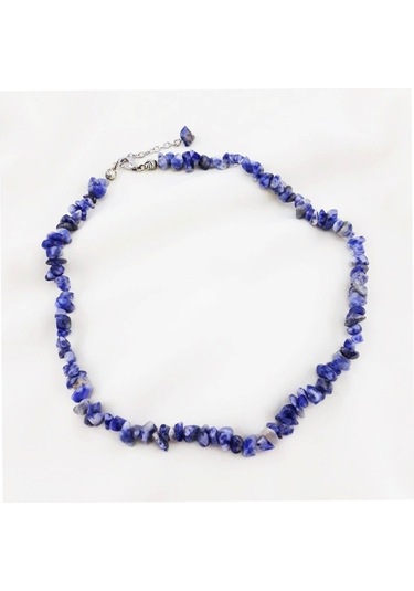 Sodalit Doğal Taş Kadın Kolye Beyaz