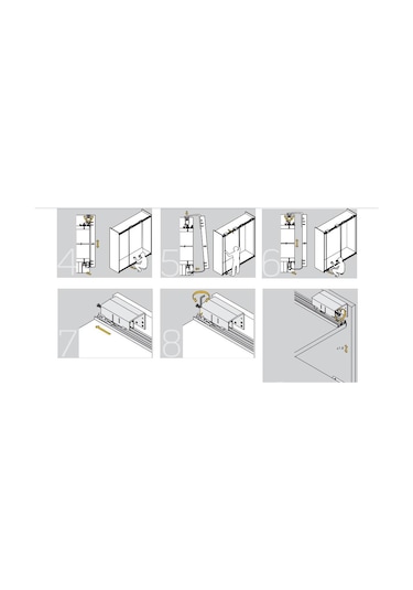 Indaux Sürgülü Gardırop Ön Dış Kapak Taşıyıcı 2Li Teker