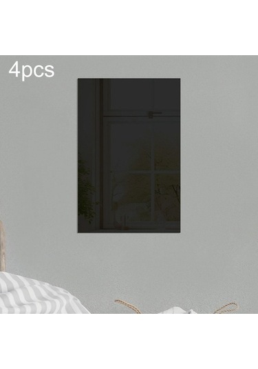 Novahub 4 Adet 42cm X 27cm Dikdörtgen Akrilik Ayna Sticker, Siyah, Modelleri Farklı Diğer
