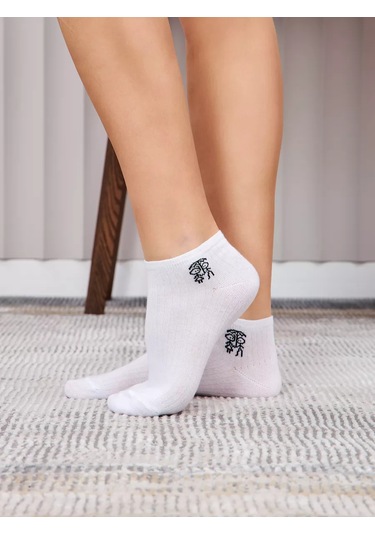 John Jeniford Beyaz Kısa Çorap Seti "love İs" 6 Çift 219052155 Beyaz