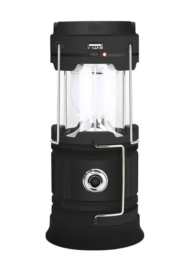 Yifomall Siyah Alüminyum Kamp Lambası - 2000lm Parlaklık, 50m Aydınlatma, 1200mah Pil Çok Renkli