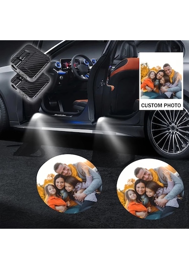 Motion003 Özel Tasarim Karbon Fiber 4 Adet Led Hos Geldiniz Isiklari Araba Suv Kapida Aydinlanan