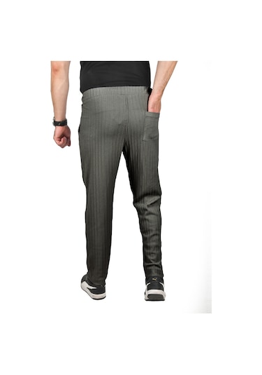 Deepsea Erkek Antrasit Rahat Kesim Örme Kumaş Beli Lastikli İnce Spor Pantolon 2502216 Antrasit