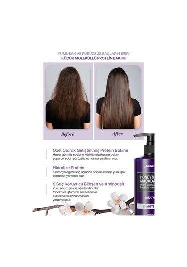 Yoğun Nemlendirici Ve Besleyici Saç Kremi Kundal Honey & Macadamia Protein Treatment Cherry Blossom