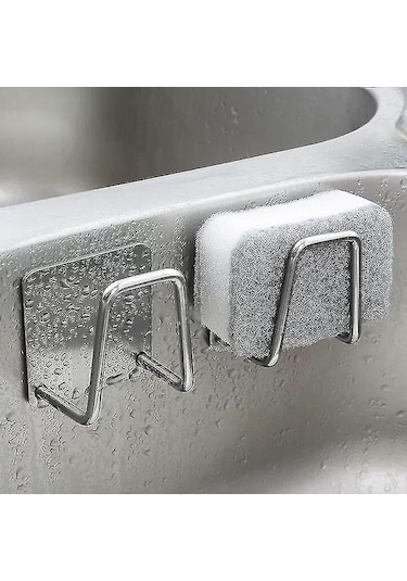 Skycity 4'lü Set Çelik Ev Firin Sponge Tutucu: Otomatik Yapışkan Lavabo Kurutma Rak, Duvar Takılı Organize Hook - Mutfak Aksesuarı Diğer