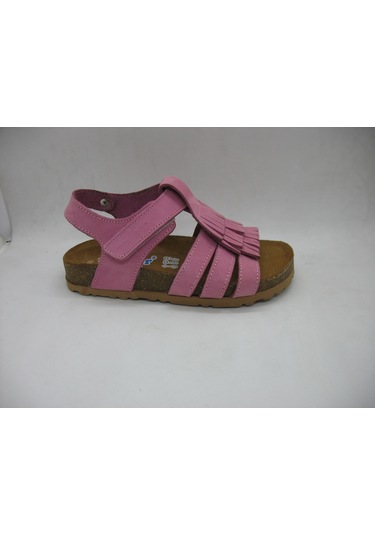 Toddler 388 Pembe Deri,anatomik Mantar Taban Püsküllü Sandalet 26 Pembe