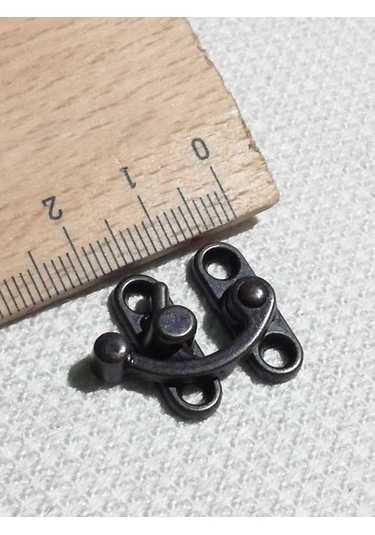 Küçük Yay Gözü Kancalı Kilit Oksit 10 adet Kutu Sandık ve Kapak Klipsi 20x24 mm