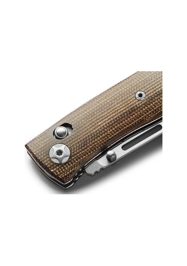 Lionsteel Nini Natural Canvas - Full Handle Kamp Çakı Kahverengi