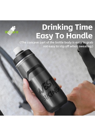 West Bıkıng Yp0721047 Yalıtımlı Pp+Silikon Sıkılabilir Su Şişesi Bisiklet Içme Bardağı Bpa Içermez Fda Sertifikalı Değil - Mavi