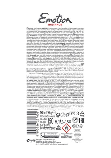 Emotion Romance Kadın Sprey Deodorant 6 x 150 ML