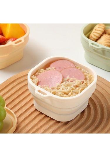 Homyl Katlanabilir Kase Yeniden Kullanılabilir Gıda Saklama Bej Bej