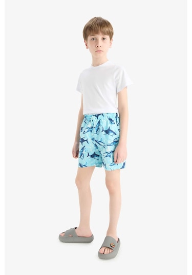DeFacto Erkek Çocuk Köpek Balığı Desenli Deniz Şortu E7510A825HSTR230 DeFacto Erkek Çocuk Köpek Balığı Desenli Deniz Şortu E7510A825HSTR230