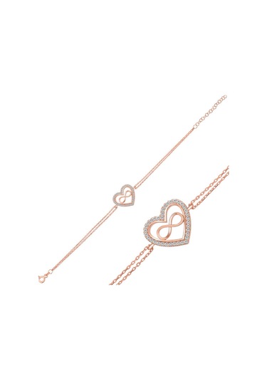 Casera's Gümüş Rose Kalp Sonsuzluk Kadın Bileklik Csr2183806 Gümüş