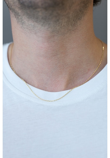 14 Ayar Altın 50 Cm Erkek Zincir Kolye N11.365