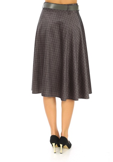 Soralline Kadın Etek 70 Cm Boyunda Astarlı Kışlık 780 Fantazigri Gri