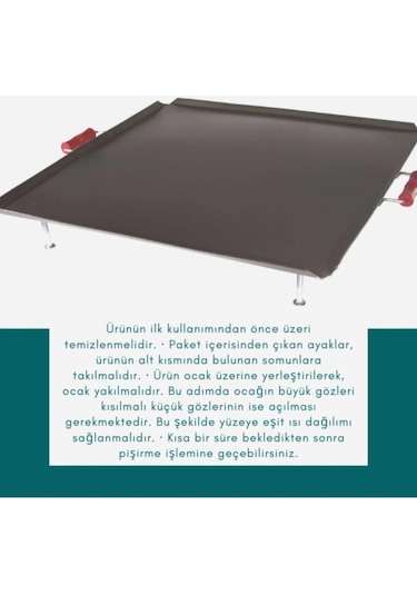 Firstwork Ocak Üstü Kare Sac Bazlama Börek Katmer Sacı