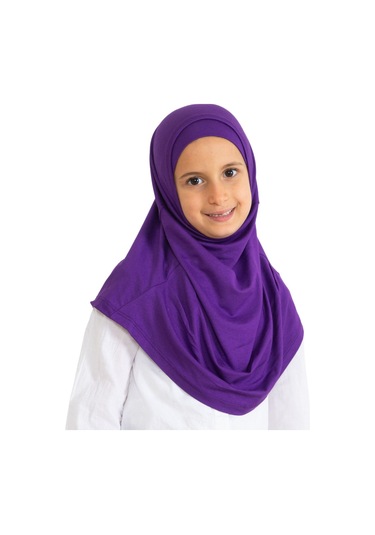 Çocuk Hazır Giyim Başörtüsü Şal Turban Viskon - Mor Mor