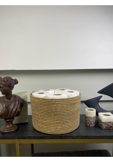 Jüt Tuvalet Kağıdı Düzenleyici, 30 X 20 Jüt Sepet, Çok Amaçlı Organizer Hasır