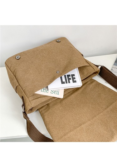Moda Günlük Çok Amaçlı Kanvas Omuz Çantası Mh7022 Kahverengi